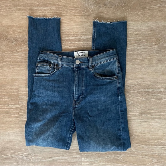 Lot of 2 Pairs Reformation Skinny Jeans Blue and Black size 26 - Picture 2 of 14